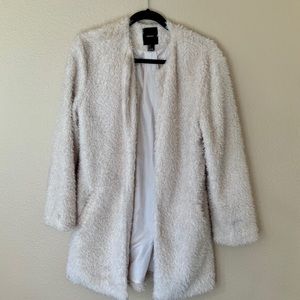 Cream Fuzzy Forever21 Open Jacket